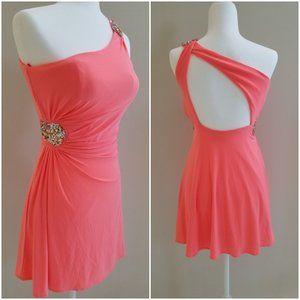 One shoulder backless prom evening dress size 1/2